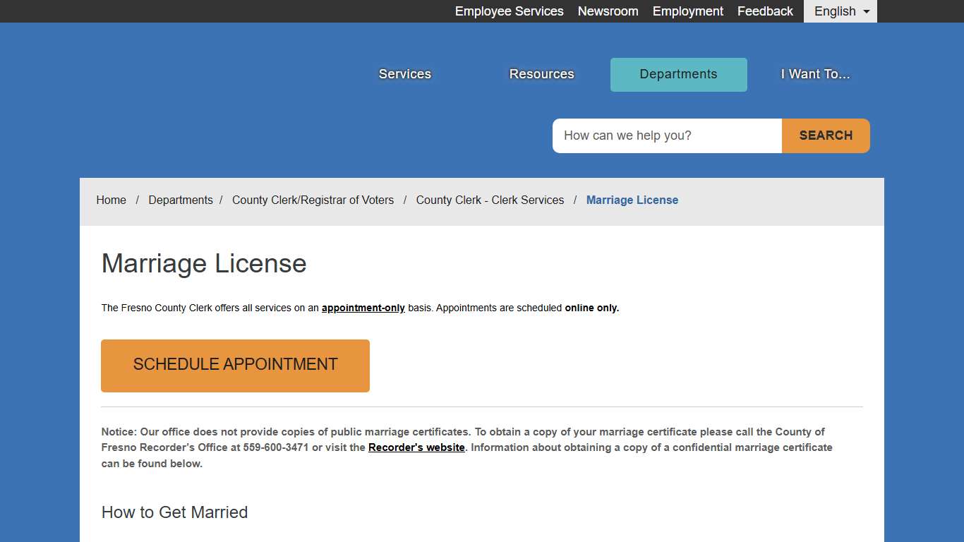 Marriage License - County of Fresno